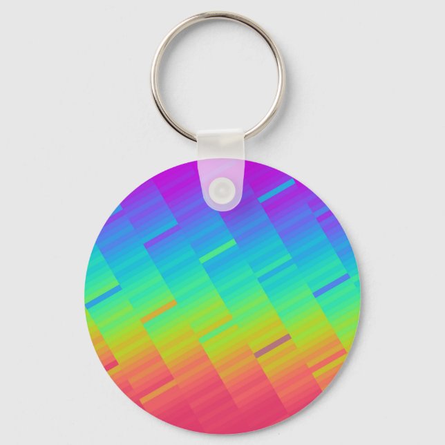 Porte-clés Abstrait Artistic Arc-en-ciel Stripes motif (Recto)