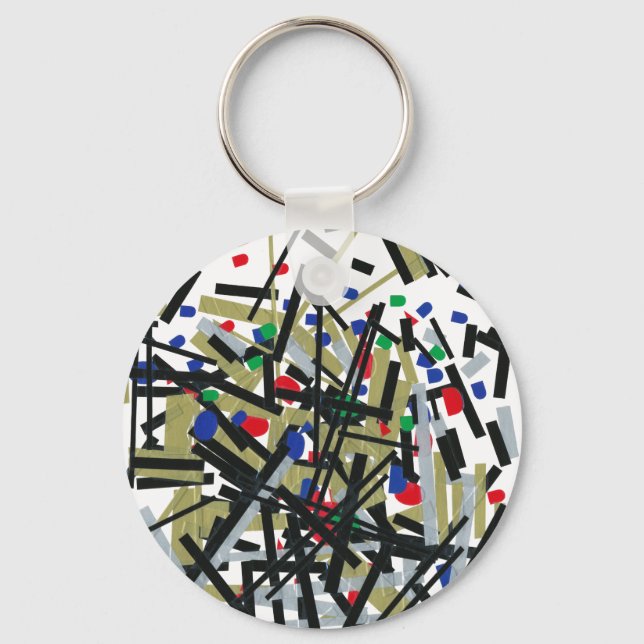 Porte-clés Abstrait dans les formes de bande et de lettres 1 (Recto)