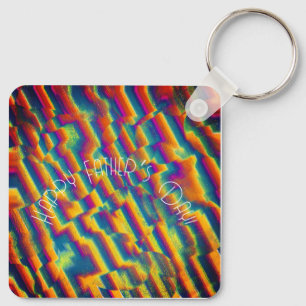 Porte-clés Abstrait - Déformations de verre coloré