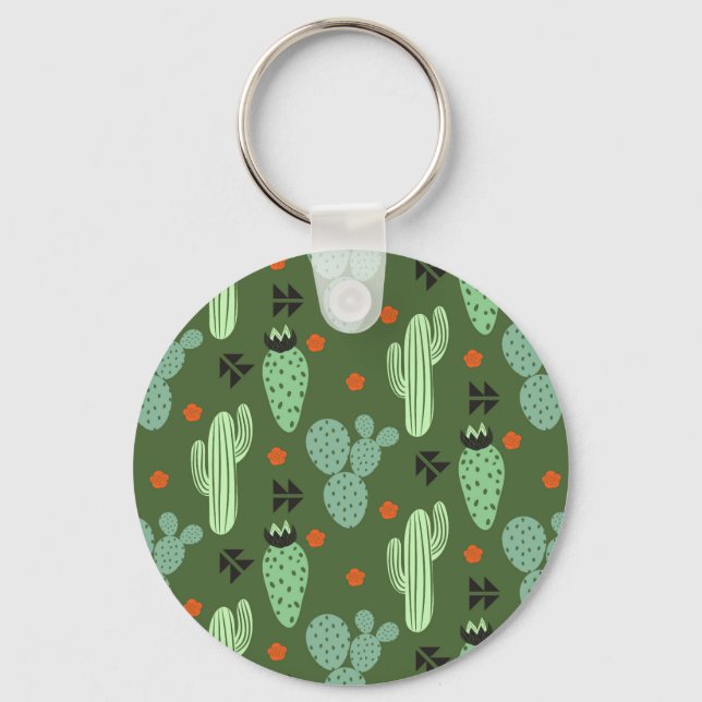 Porte-clés Abstrait Hipster Cactus Motif du désert (Recto)