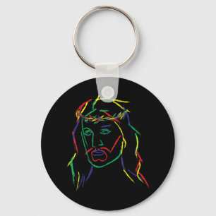 Porte-clés Abstrait Jesus Graphic Image Cool Fun Piece T-Shir