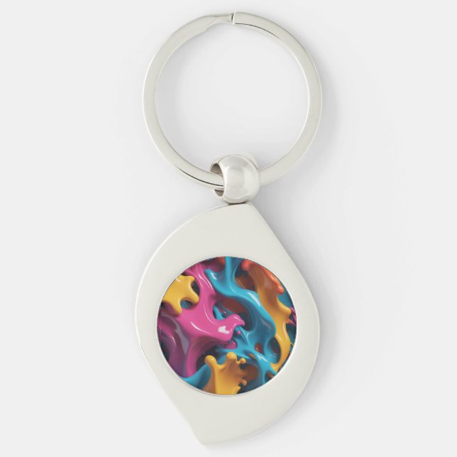 Porte-clés Abstrait multicolore  (Devant)