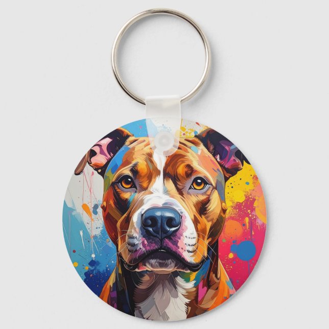 porte-clés abstrait pitbull (Recto)