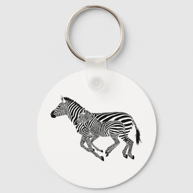 Porte-clés Abstrait Zebras mère et enfant (Recto)