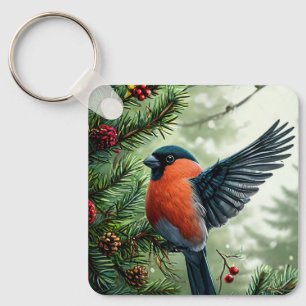 Porte-clés 🎁 Accent d'oiseau d'hiver pour sacs et clés 🐦