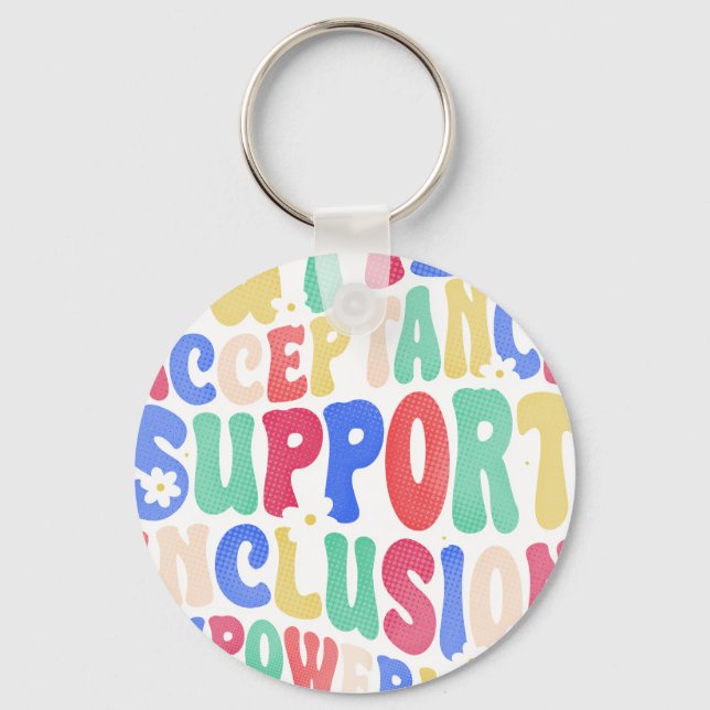 Porte-clés acceptation de l'autisme inclusion soutien autonom (Recto)