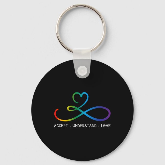 Porte-clés Accepter Comprendre Amour Neurodiversité Infinité  (Recto)