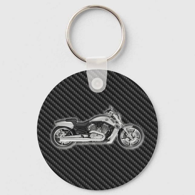 Porte-clés Accessoire de mode 3D Carbon Harley Motorcycle (Recto)