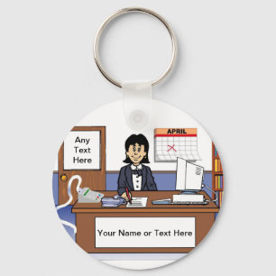 Porte-clés Accountant, Bookkeeper - Female Cartoon