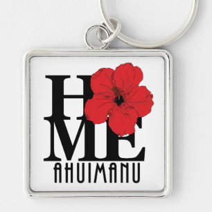 Porte-clés ACCUEIL Ahuimanu Hawaii Hibiscus rouge