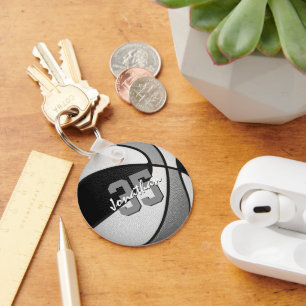 Porte-clés acheter 1 ou en vrac noir gris personnalisé basket