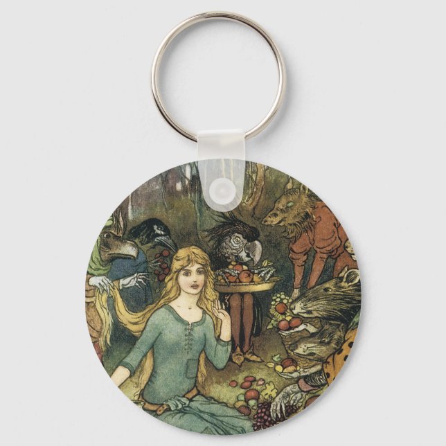 Porte-clés Acheter chez nous avec une boucle dorée (Recto)