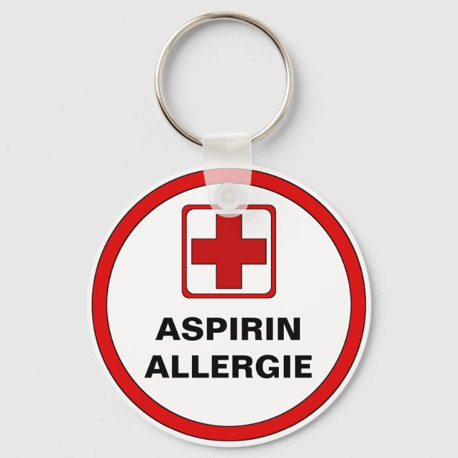 Porte-clés Achtung - Aspirin Allergie (Recto)