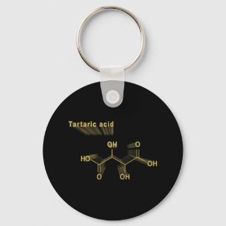 Porte-clés Acide tartrique, Formule chimique structurale or