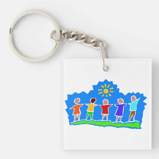 Porte-clés Acrylique 2 de carré de porte - clé de HopePTA (Devant)