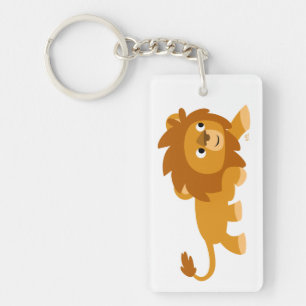 Porte-clés acrylique de lion de dessin animé intel