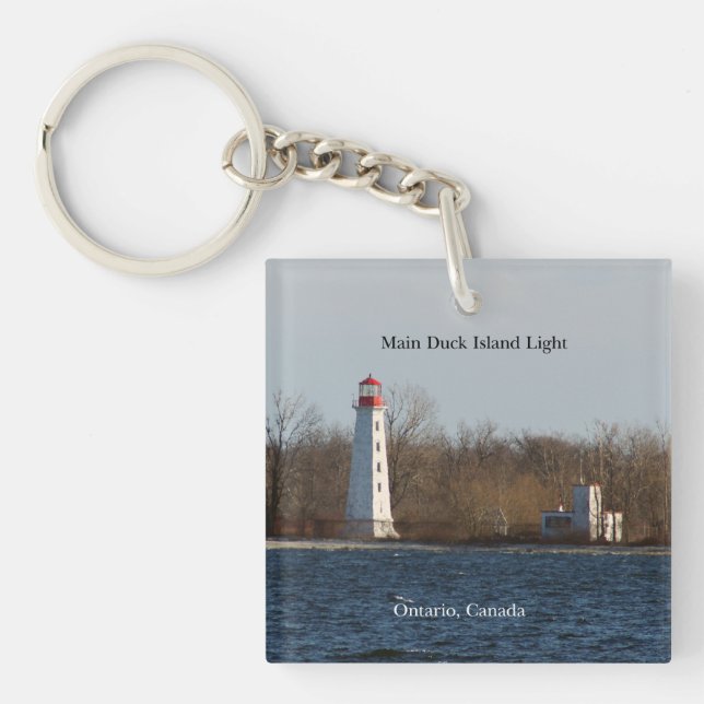 Porte-clés acrylique du phare de Main Duck Island (Devant)