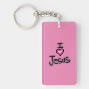 Porte-clés acrylique J'aime Jésus J'aime Jésus