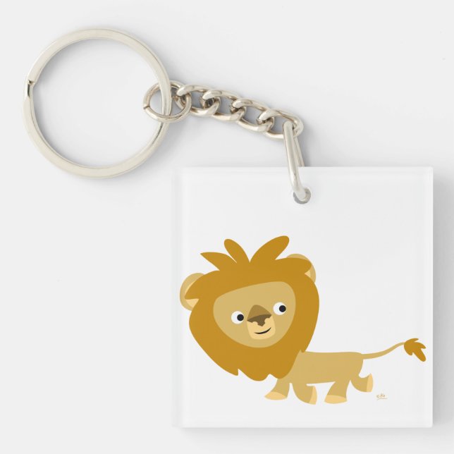 Porte-clés acrylique lion de dessin animé mignon m (Devant)