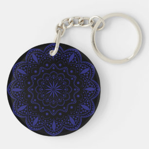 Porte-clés acrylique Mandala   Noir et Violet