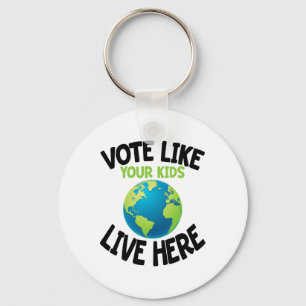 Porte-clés Activiste Climatique Chemise Vote Jour des terres