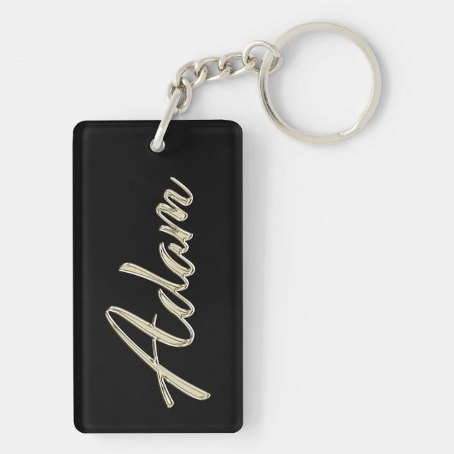Porte-clés Adam en or blanc (Dos)