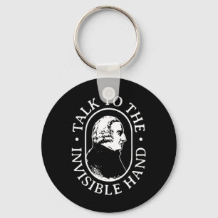 Porte-clés Adam Smith parle à la main invisible Économie Te