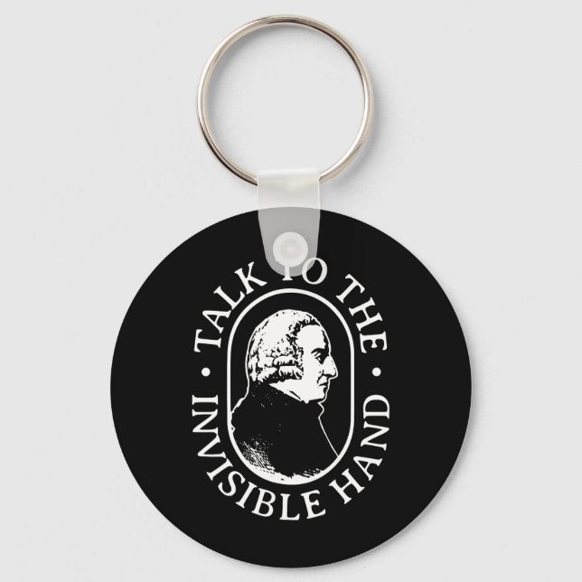 Porte-clés Adam Smith parle à la main invisible Économie Te (Recto)