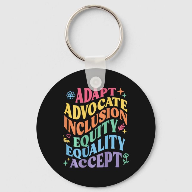 Porte-clés Adapter Partisan Inclusion Équité Égalité Accepter (Recto)