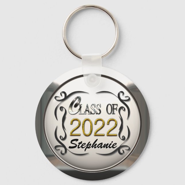 Porte-clés Add Name Class Of 2022 Graduation Keychain (Recto)
