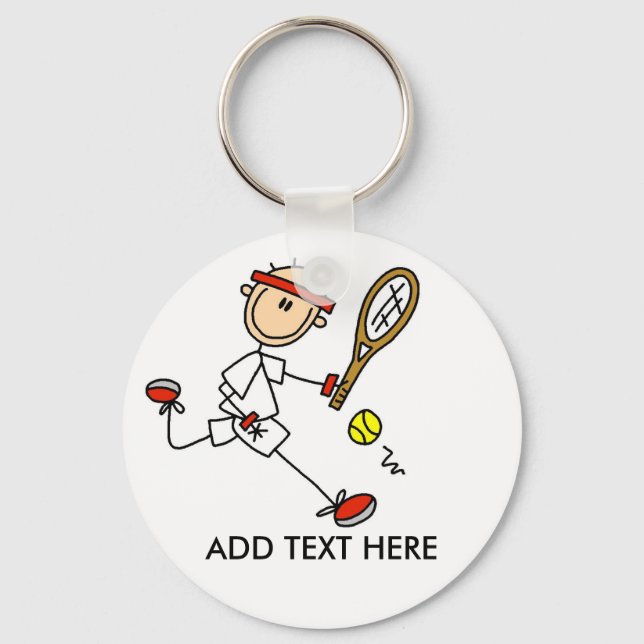 Porte-clés Add Text Customizable Tennis Keychain (Recto)