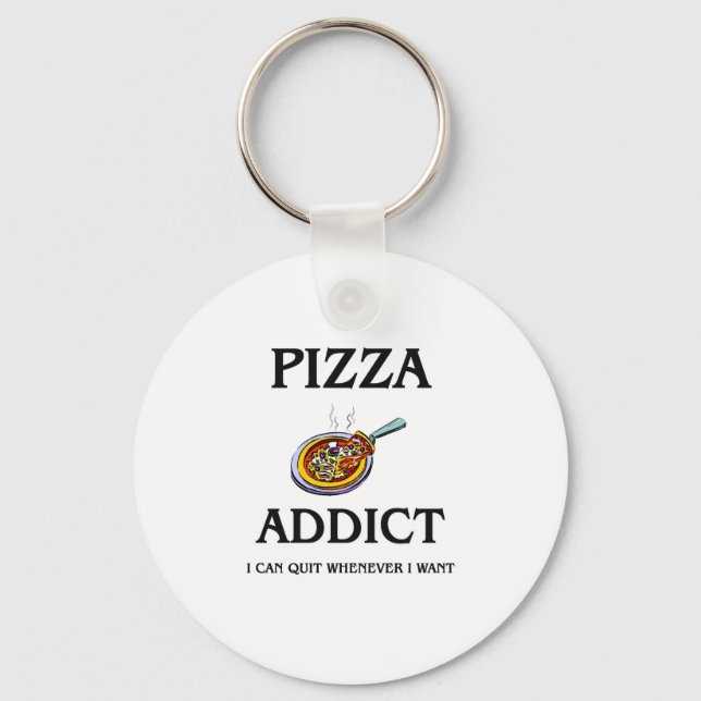 Porte-clés Addict à la pizza (Recto)