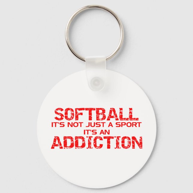 Porte-clés Addiction au softball (Recto)