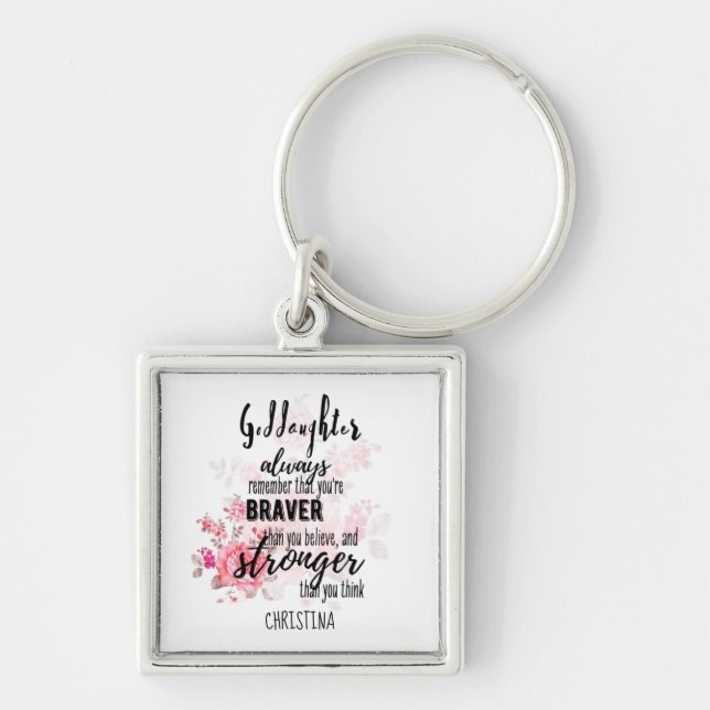 Porte-clés Adolescent GODDAUGHTER Citation Motivationnelle Fl (Devant)