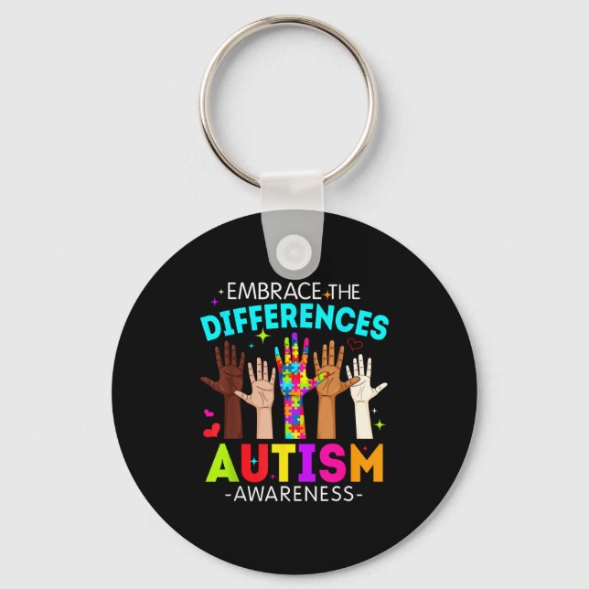 Porte-clés Adopter les différences autisme prise de conscienc (Recto)
