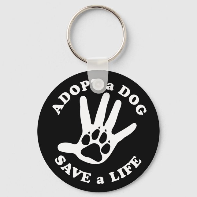 Porte-clés Adopter un chien sauver une vie - Conception pour  (Recto)