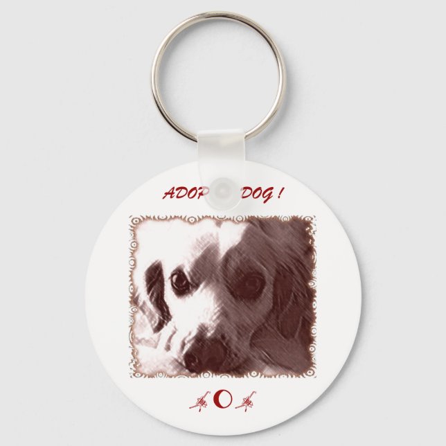 Porte-clés Adopter un Porte - clé de chien (Recto)