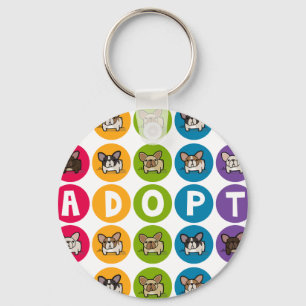 Porte-clés Adoptez l'arc-en-ciel Frenchie