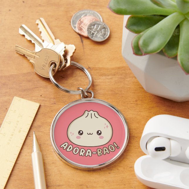 Porte-clés Adora-Bao Cute Kawaii Bao Louveur de jeu de mots (Bureau)
