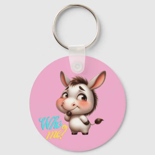Porte-clés Adorable âne pour Noël 2024 - Cadeau parfait (Recto)