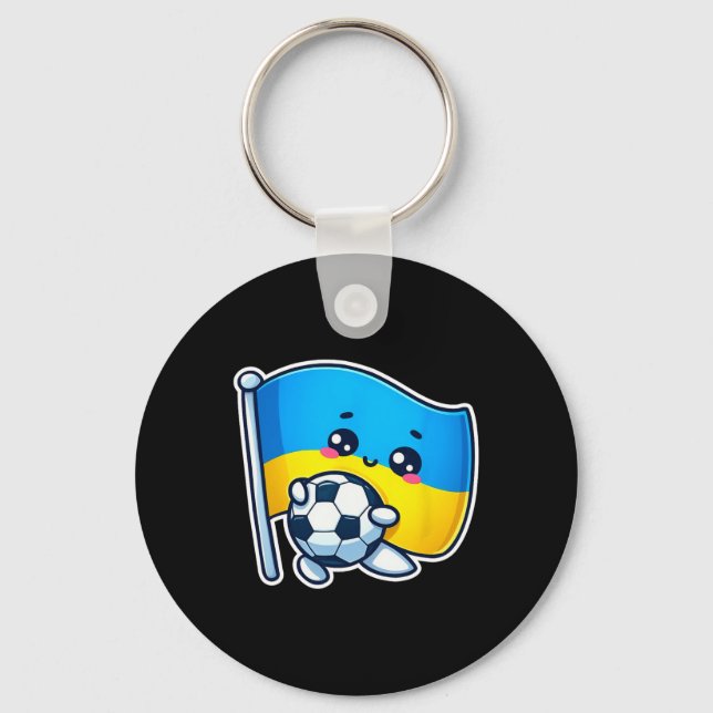 Porte-clés Adorable Bynner ukrainien Fan Drapeau ukrainien Mi (Recto)