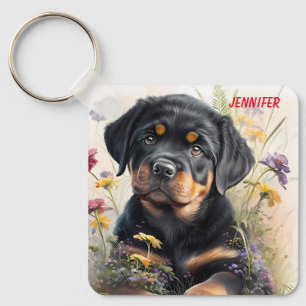 Porte-clés Adorable Chien chiot Rottweiler