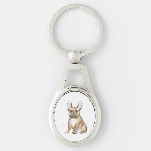 Porte-clés Adorable chiot français bulldog (Devant)