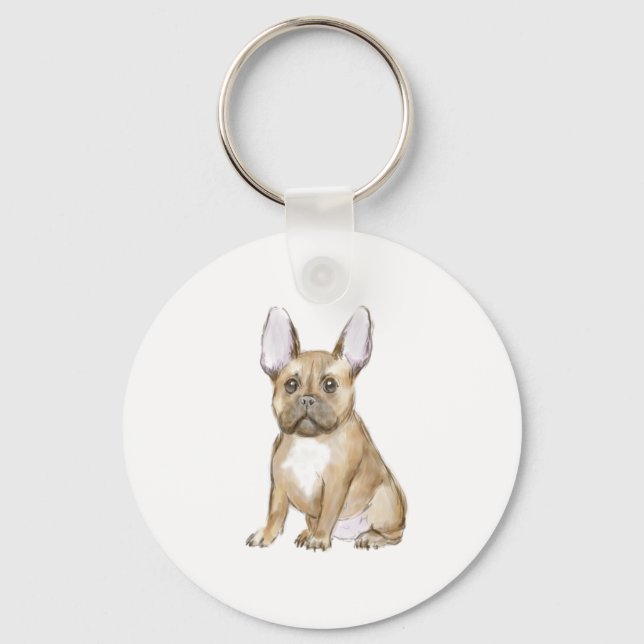 Porte-clés Adorable chiot français bulldog (Recto)