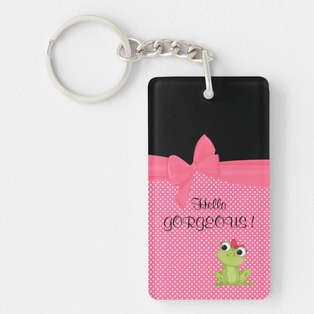 Porte-clés Adorable Grenouille Mignonne sur Points-Hello Magn (Devant)