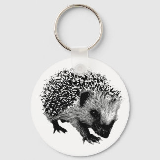 Porte-clés Adorable Hedgehog. Wildlife Digital Engraving