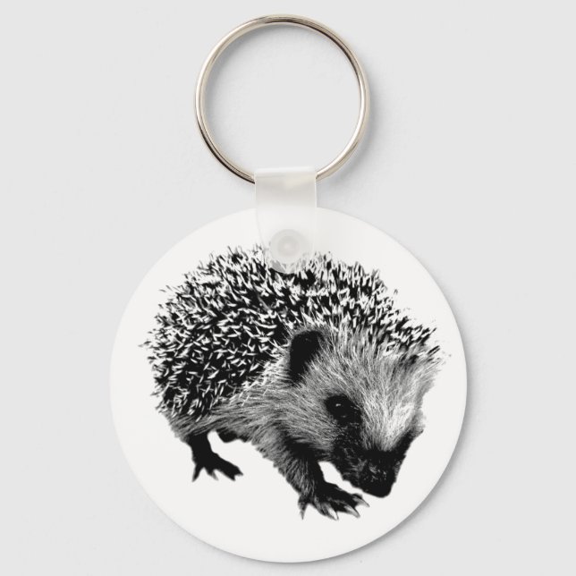 Porte-clés Adorable Hedgehog. Wildlife Digital Engraving (Recto)