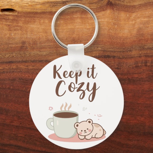 Porte-clés Adorable "Keep it Cozy" Winter Graphic (Recto)