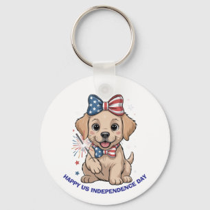Porte-clés Adorable Marionnette patriotique 4 juillet célébra