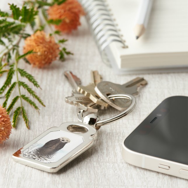 Porte-clés Adorable Otter souriant dans le lac (Côté )